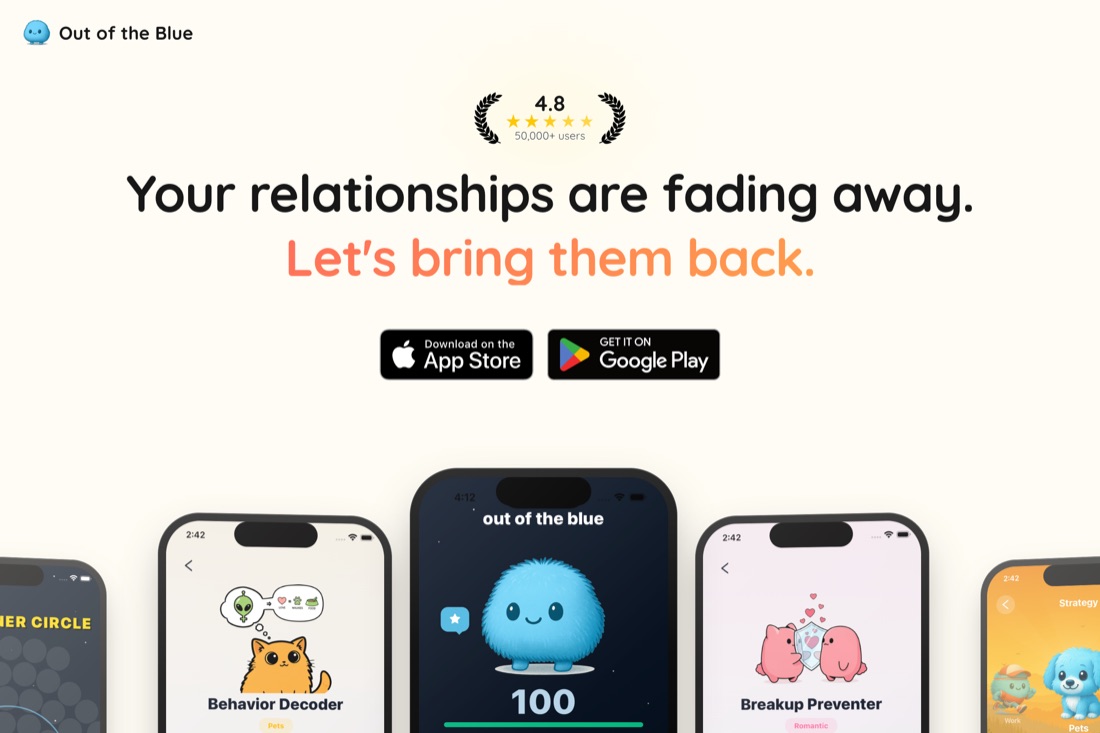 Out of the Blue website